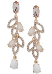 Anne Klein Gold-Tone Crystal Navette & Pave Loop Linear Drop Earrings