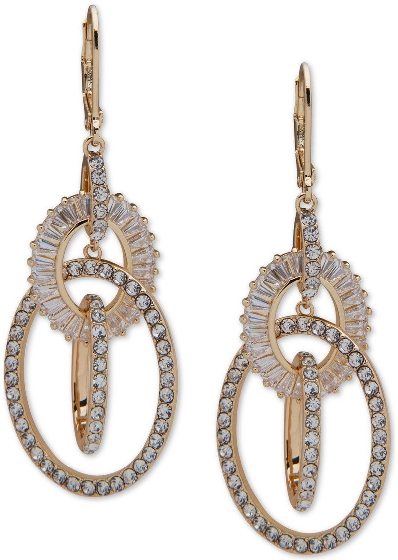 Anne Klein Gold-Tone Crystal Orbital Drop Earrings - Crystal