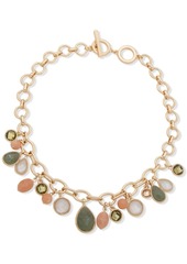 Anne Klein Gold-Tone Crystal, Stone & Mother-of-Pearl 17" Charm Necklace