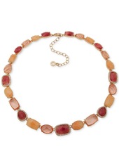 "Anne Klein Gold-Tone Crystal Stone Collar Necklace, 16"" + 3"" extender - Multi"