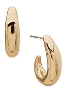 "Anne Klein Gold-Tone Domed J Hoop Earrings, 1/4"" - Gold"