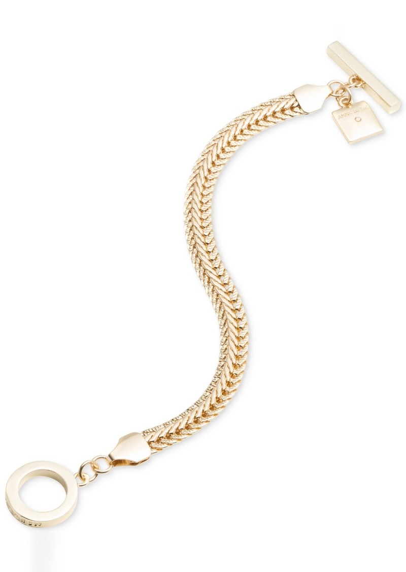 Anne Klein Gold-Tone Flat Chain Toggle Bracelet - Gold