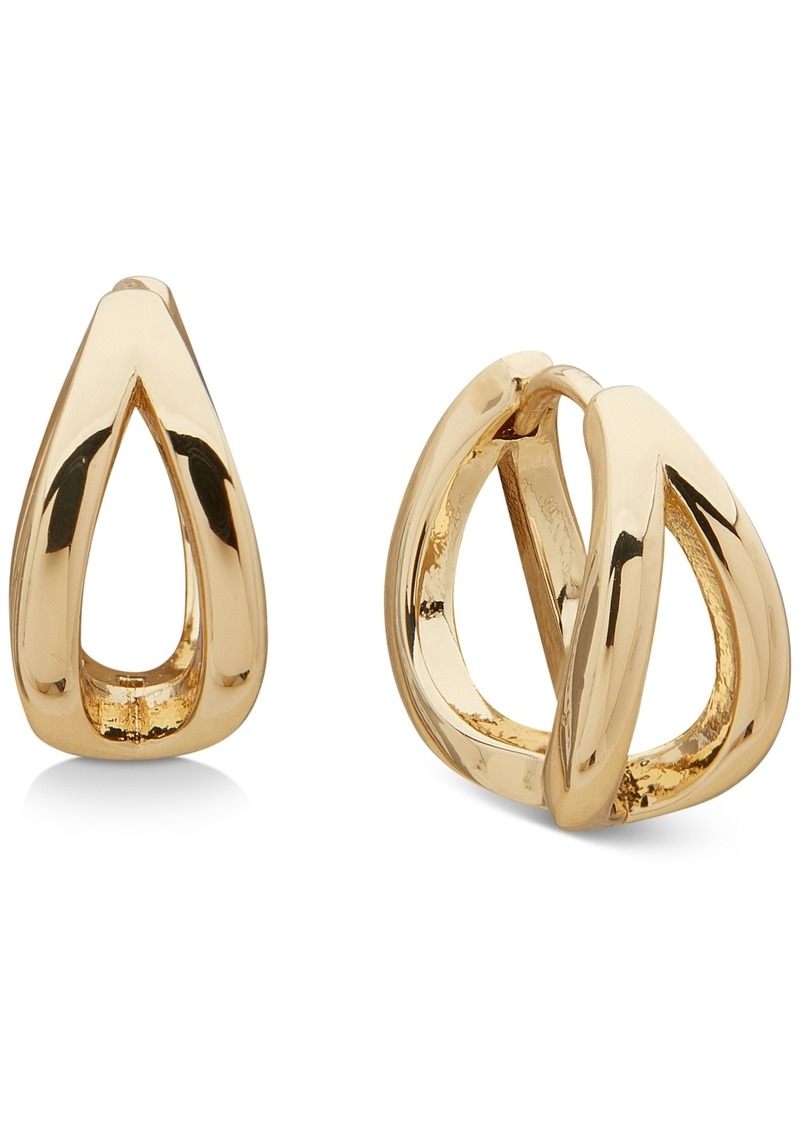 "Anne Klein Gold-Tone Huggie Open Small Hoop Earrings, 0.58"" - Gold"