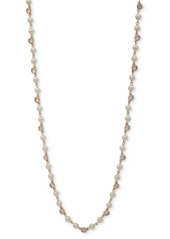 "Anne Klein Gold-Tone Imitation Pearl Crystal 42"" Long Strand Necklace - Crystal"