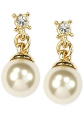 Anne Klein Gold-Tone Imitation Pearl Drop Earrings