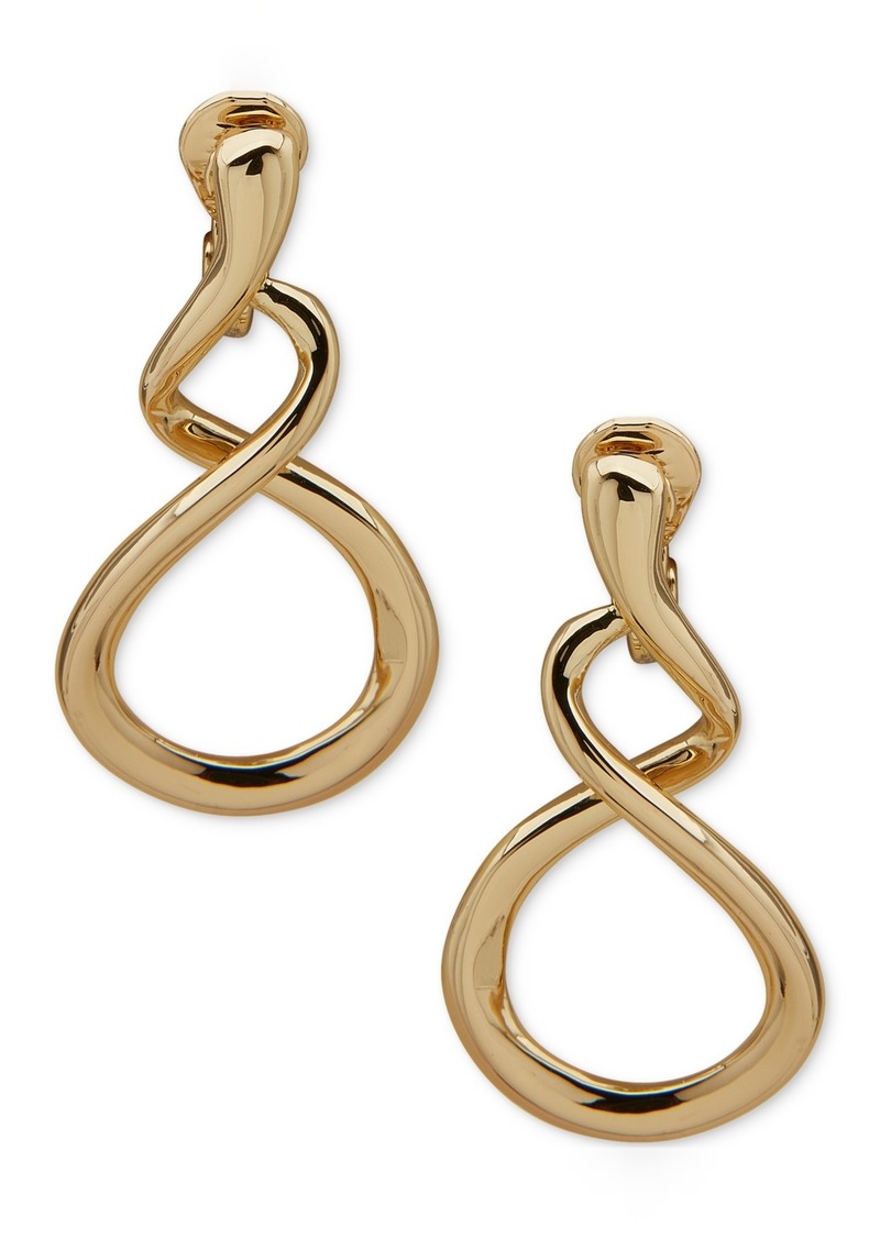 Anne Klein Gold-Tone Infinity Clip-On Drop Earrings - Gold