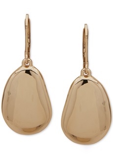 Anne Klein Gold-Tone Large Puffy Pebble Drop Earrings - Gold