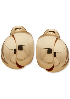 Anne Klein Gold-Tone Layered Huggie Clip On Earrings - Gold