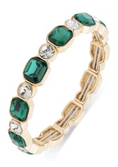 Anne Klein Gold-Tone Mixed Color Stone Stretch Bracelet - Green