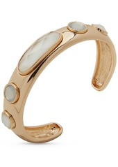 Anne Klein Gold-Tone Mixed Stone Cuff Bracelet - White