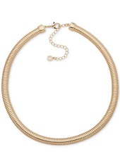 "Anne Klein Gold-Tone Omega Chain Collar Necklace, 17"" + 3"" extender - Gold"