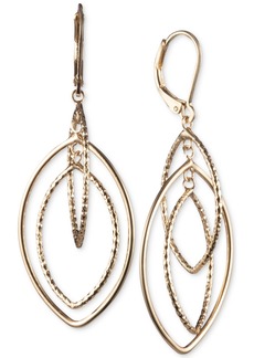 Anne Klein Gold-tone Textured Orbital Drop Earrings - Gold