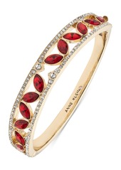 Anne Klein Gold-Tone Pave & Color Navette Crystal Bangle Bracelet - Red