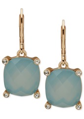 Anne Klein Gold-Tone Pave & Color Stone Drop Earrings - Blue