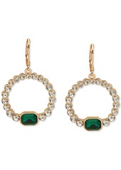 Anne Klein Gold-Tone Pave & Color Stone Open Drop Earrings - Green