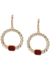 Anne Klein Gold-Tone Pave & Color Stone Open Drop Earrings - Red