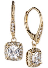 Anne Klein Gold-Tone Pave Crystal Drop Earrings