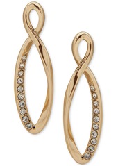 Anne Klein Gold-Tone Pave Open Twist Drop Earrings - Crystal