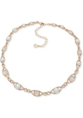 Anne Klein Gold-Tone Pave, Stone & Imitation Pearl Collar Necklace, 16" + 3" extender