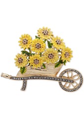 Anne Klein Gold-Tone Pave Sunflower Cart Pin
