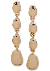 Anne Klein Gold-Tone Puffy Pebble Linear Drop Earrings - Gold