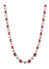 "Anne Klein Gold-Tone Siam Crystal Collar Necklace, 16"" + 3"" extender - Red"