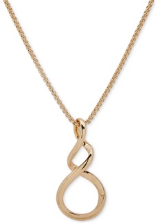 "Anne Klein Gold-Tone Swirl Pendant Necklace, 28"" + 3"" extender - Gold"