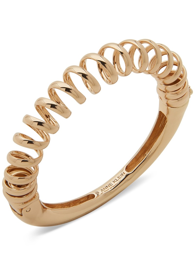 Anne Klein Gold-Tone Swirl Spring Bangle Bracelet - Gold