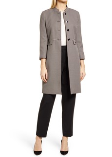Anne Klein Houndstooth Coat in Grey Taupe Combo at Nordstrom