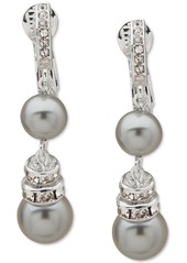 Anne Klein Imitation Pearl Snowman Drop Clip On Earrings - Pearl