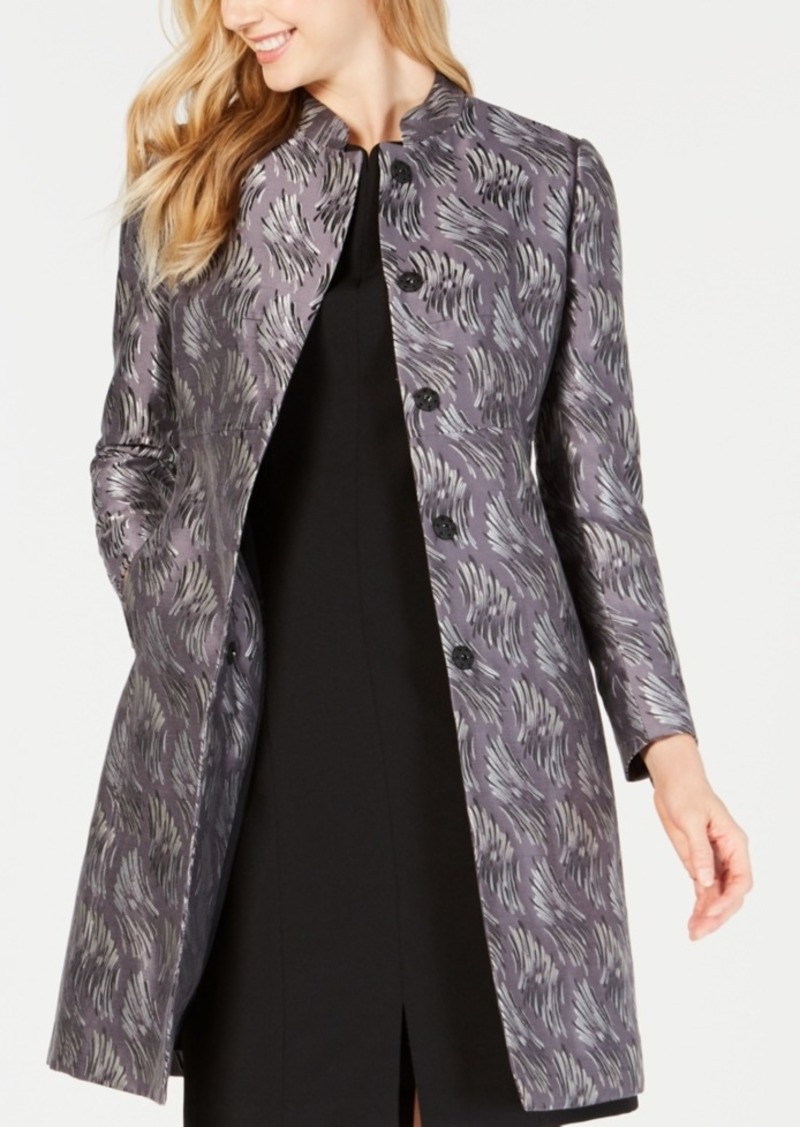 anne klein metallic jacquard topper jacket