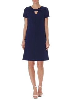 Anne Klein Keyhole Bow Front Shift Dress in Anne Navy at Nordstrom