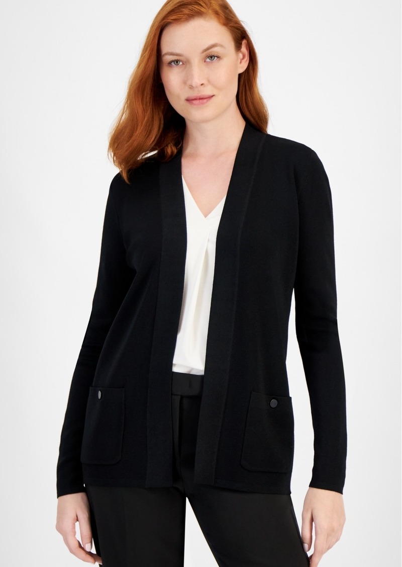 Anne Klein Malibu Open-Front Cardigan - Black