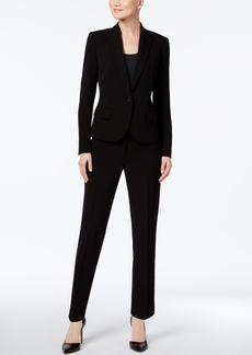 Anne Klein Missy & Petite Executive Collection Single-Button Pantsuit, Created for Macy's - Black