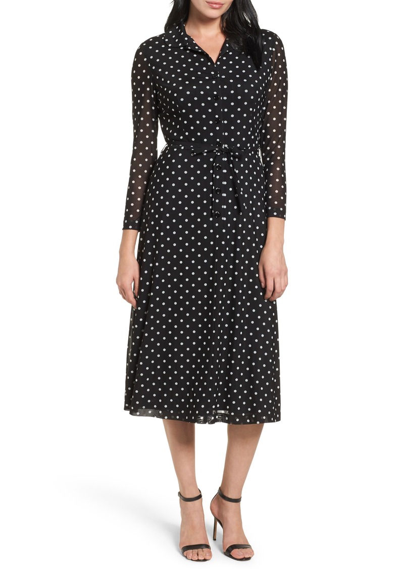 Anne Klein Anne Klein New York Polka Dot Shirt Dress | Dresses