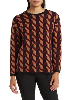 Anne Klein Pattern Crewneck Sweater