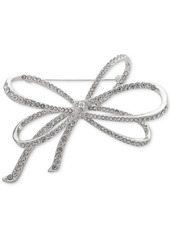 Anne Klein Pave Bow Pin, Created for Macy's - Silver