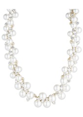 "Anne Klein Pearl Cluster Collar Necklace, 18"" - Gold"