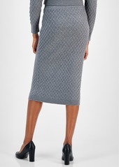 Anne Klein Women's Diamond Knit Sweater Pencil Skirt - Anne Black