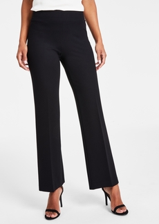 Anne Klein Petite High-Rise Pull-On Knit Trousers - Anne Black