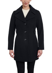 Anne Klein Petite Single-Breasted Notched-Collar Peacoat, Created for Macy's - Camel