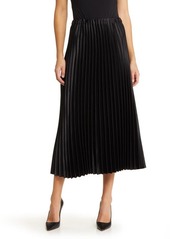 Anne Klein Pleated Satin Midi Skirt