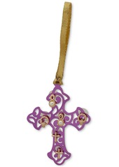 Anne Klein Purple Cross Ornament & Gold-Tone 3-Pc. Earrings Set - Crystal