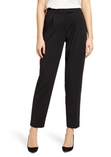 Anne Klein Ridge Twill Pleated Trousers in Anne Black at Nordstrom