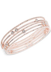Anne Klein Rose Gold-Tone Crystal Multi-Row Bangle Bracelet, Created for Macy's