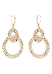 Anne Klein Ruffle Crystal Link Drop Earrings in Gld/Cry at Nordstrom Rack