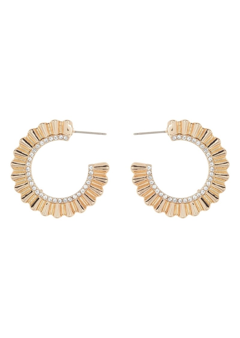 Anne Klein Scalloped Hoop Earrings in Gld/Cry at Nordstrom Rack