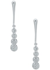 Anne Klein Silver-Tone Bar & Cubic Zirconia Linear Drop Earrings - Crystal