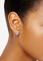 Anne Klein Silver-Tone Black Crystal Huggie Clip-On Earrings - Silver