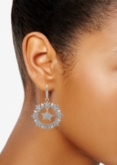 Anne Klein Silver-Tone Crystal & Imitation Pearl Snowflake Orbital Drop Earrings - Crystal